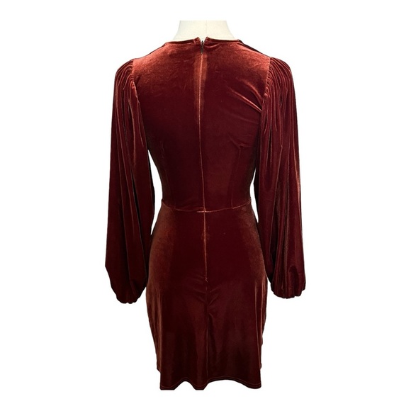 CLOSET LONDON BROWN RUST
VELVET PUFF SLEEVE A-LINE DRESS Holiday Party Wedding 2 - Picture 6 of 11